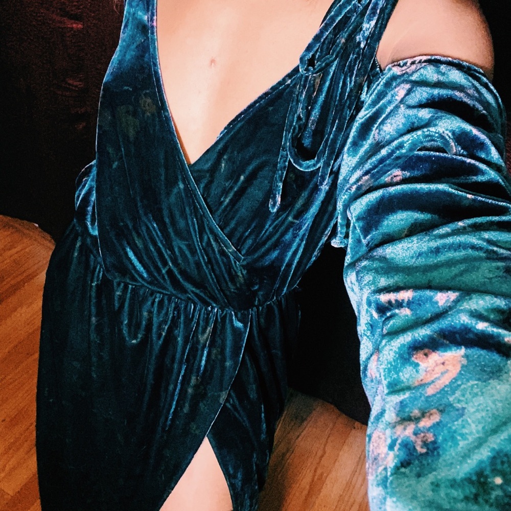 Zara maxi velvet dress.